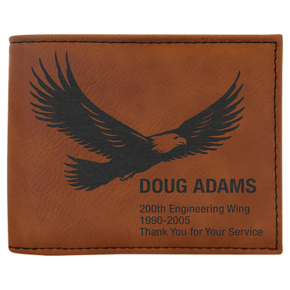 Rawhide Laserable Leatherette Bi-Fold Wallet w/Flip ID Display