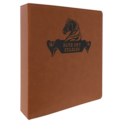 Rawhide 11" x 11 1/2" Laserable Leatherette 3 Ring Binder with 2" Slant D Rings