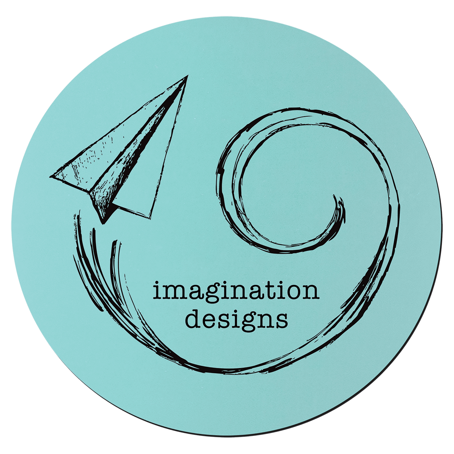 Teal Black 3 3/4" Round Silicone Coaster