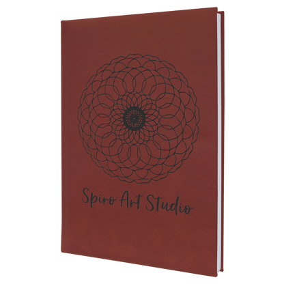 Rose 7" x 9 3/4" Laserable Leatherette Sketch Book with Unlined Notepad