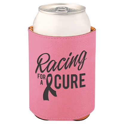 Pink 3 3/4" Laserable Leatherette Beverage Holder