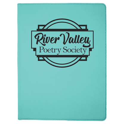Teal 9 1/2" x 12" Laserable Leatherette Portfolio with Notepad