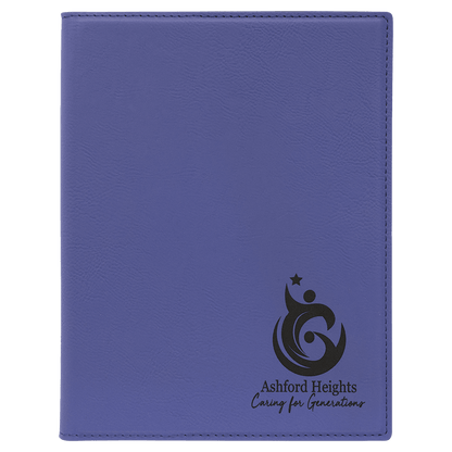 Purple 7" x 9" Laserable Leatherette Small Portfolio with Notepad