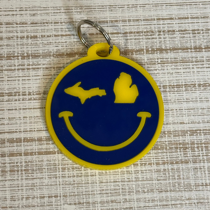 Michigan Wink Acrylic Keychain – Maize and Blue (2")