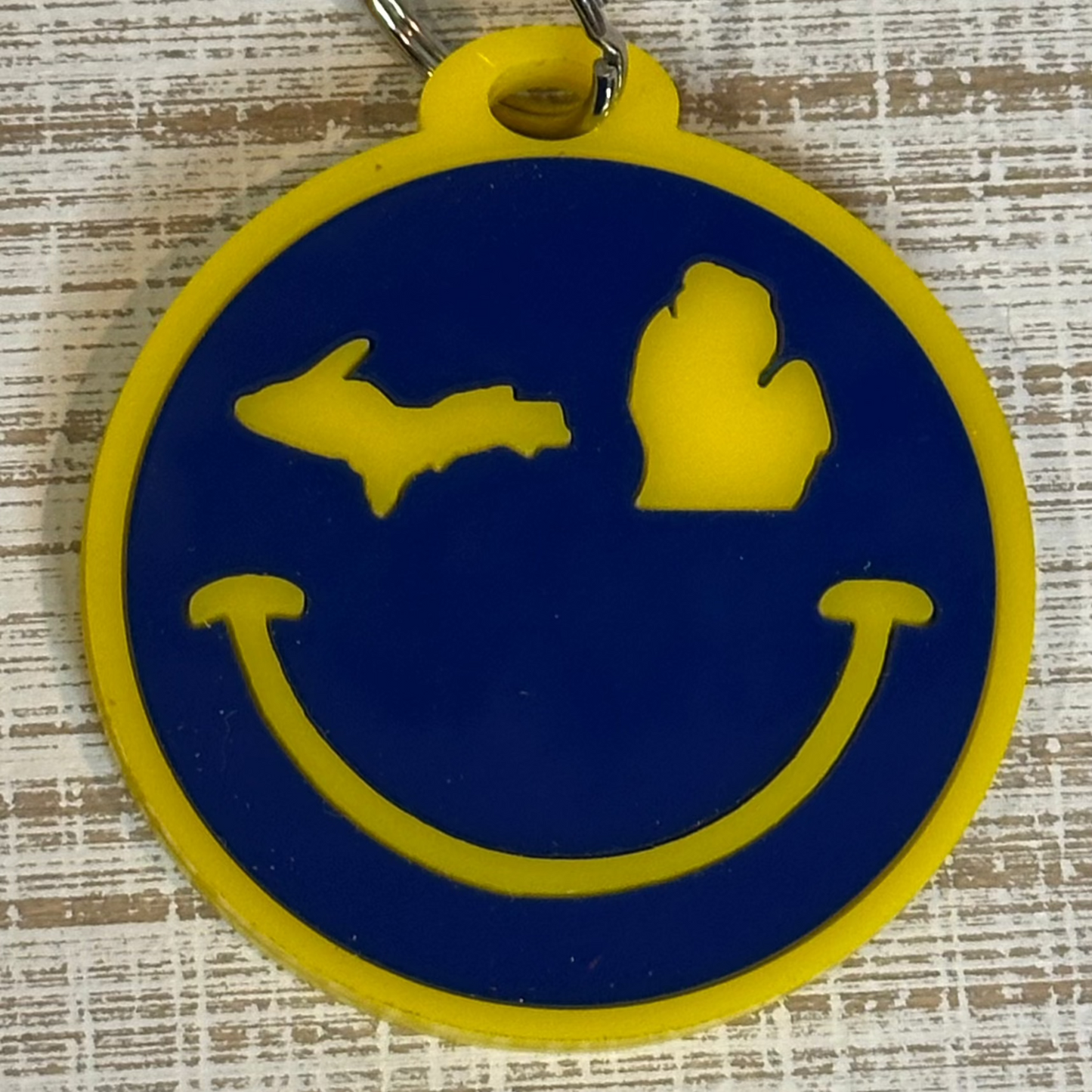 Michigan Wink Acrylic Keychain – Maize and Blue (2")