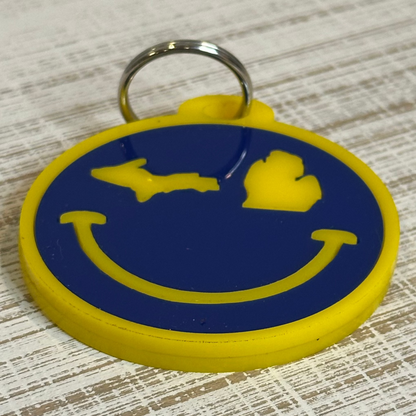 Michigan Wink Acrylic Keychain – Maize and Blue (2")