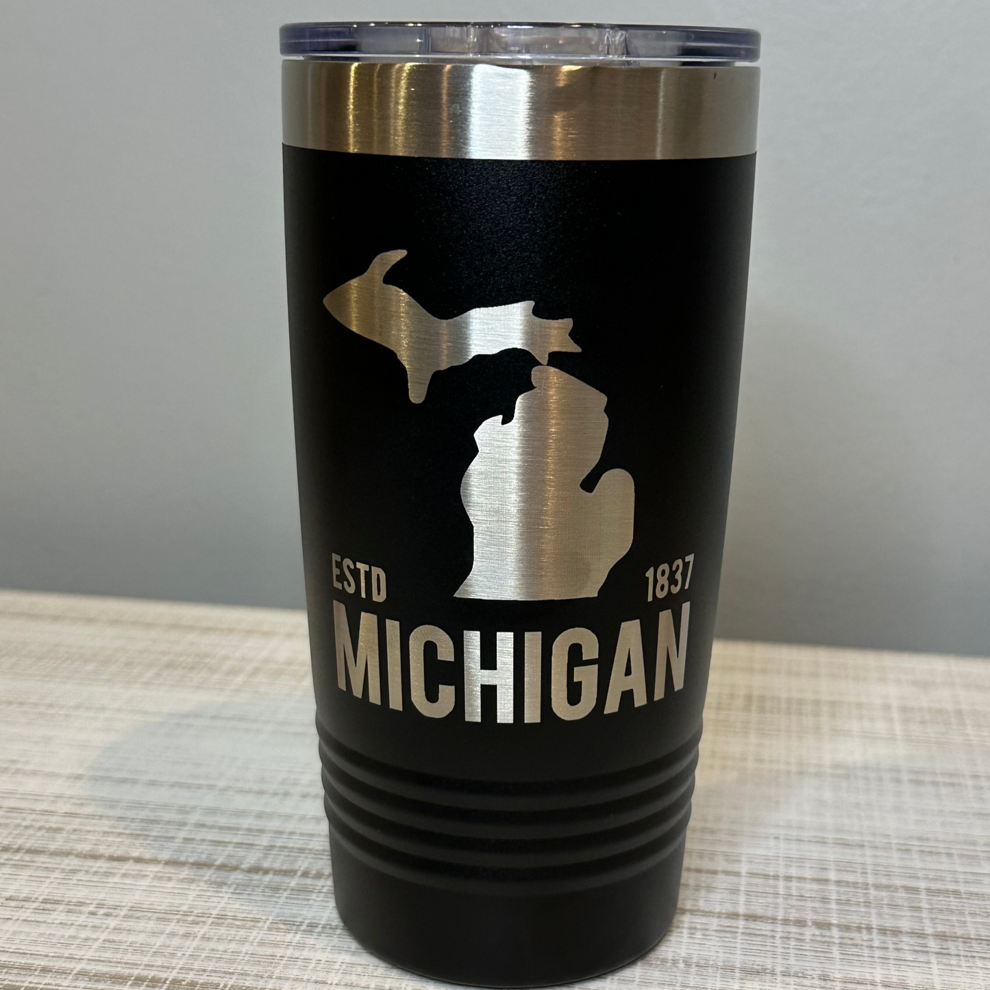 Michigan Est. 1837 20 oz. Ringneck Tumbler with Slider Lid - Black