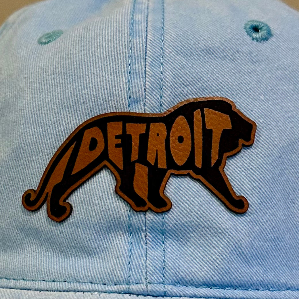 Detroit Lion Leather Patch Dad Hat