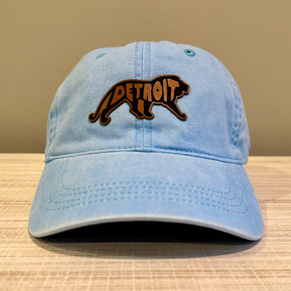 Detroit Lion Leather Patch Dad Hat