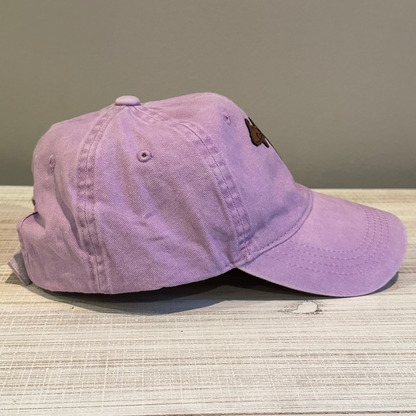 Michigan Apple Blossom Leatherette Patch Dad Hat – Pastel Purple