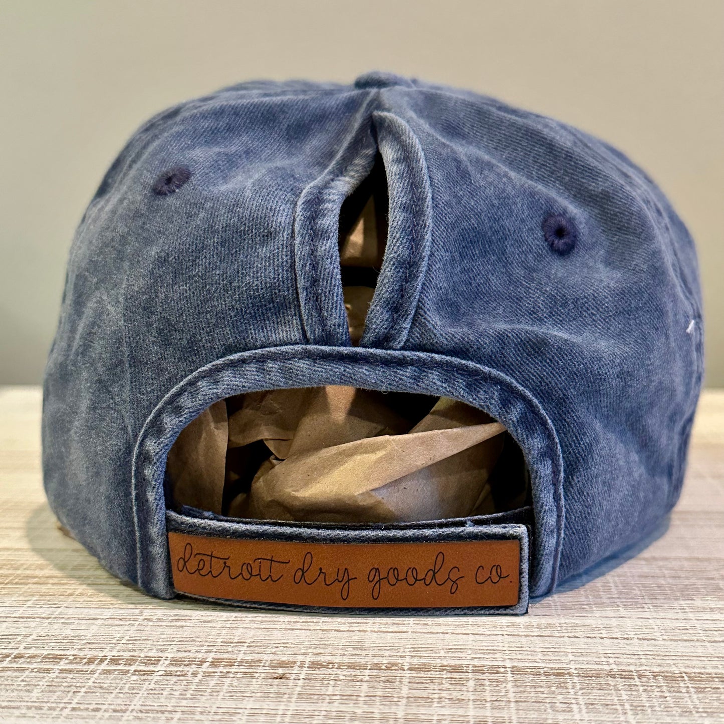 "Take Me to the Lakes" Genuine Leather Patch Dad Hat – Vintage Blue