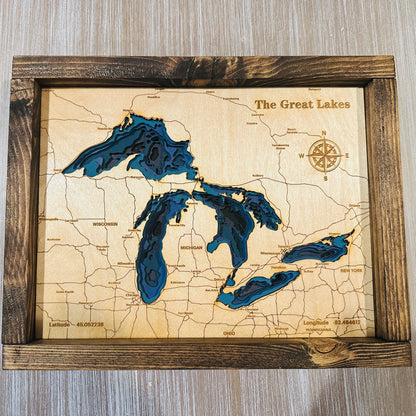 Great Lakes Depth Map