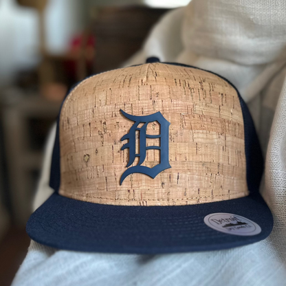 Detroit D Hat - Navy Blue and Cork