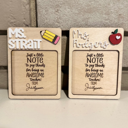 Personalized Teacher Post-It Note Holder