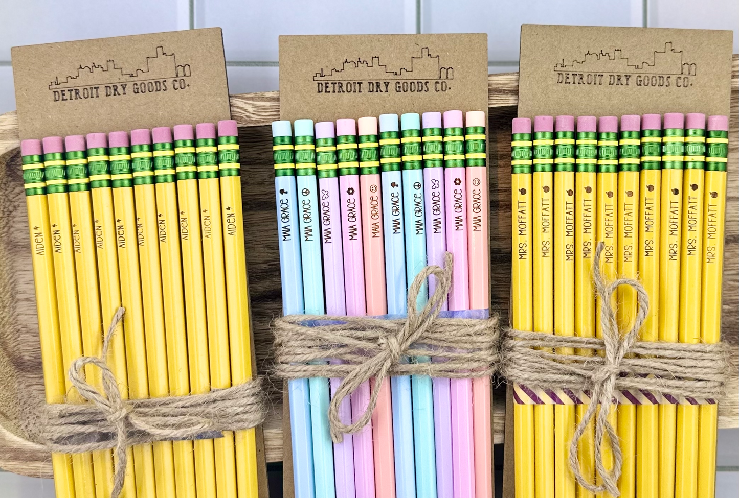 Personalized Ticonderoga #2 Pencils - Yellow or Pastel - Teacher Name Pencils