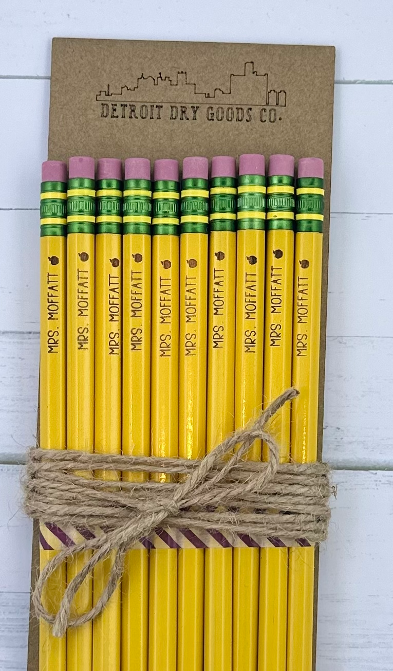 Personalized Ticonderoga #2 Pencils - Yellow or Pastel - Teacher Name Pencils