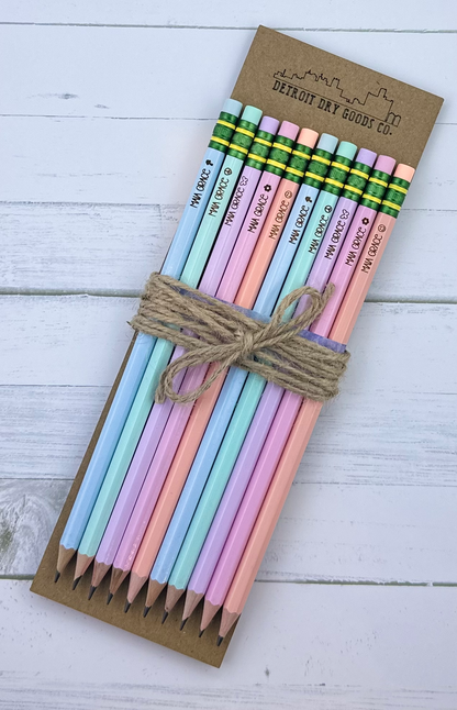 Personalized Ticonderoga #2 Pencils - Yellow or Pastel - Teacher Name Pencils