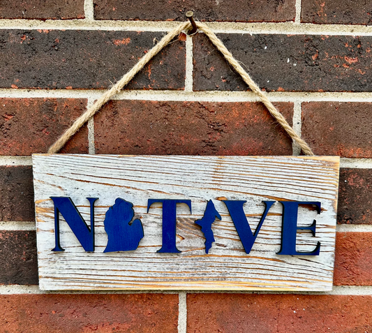 Native UP and LP Wood Plank Sign