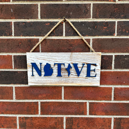 Native UP and LP Wood Plank Sign