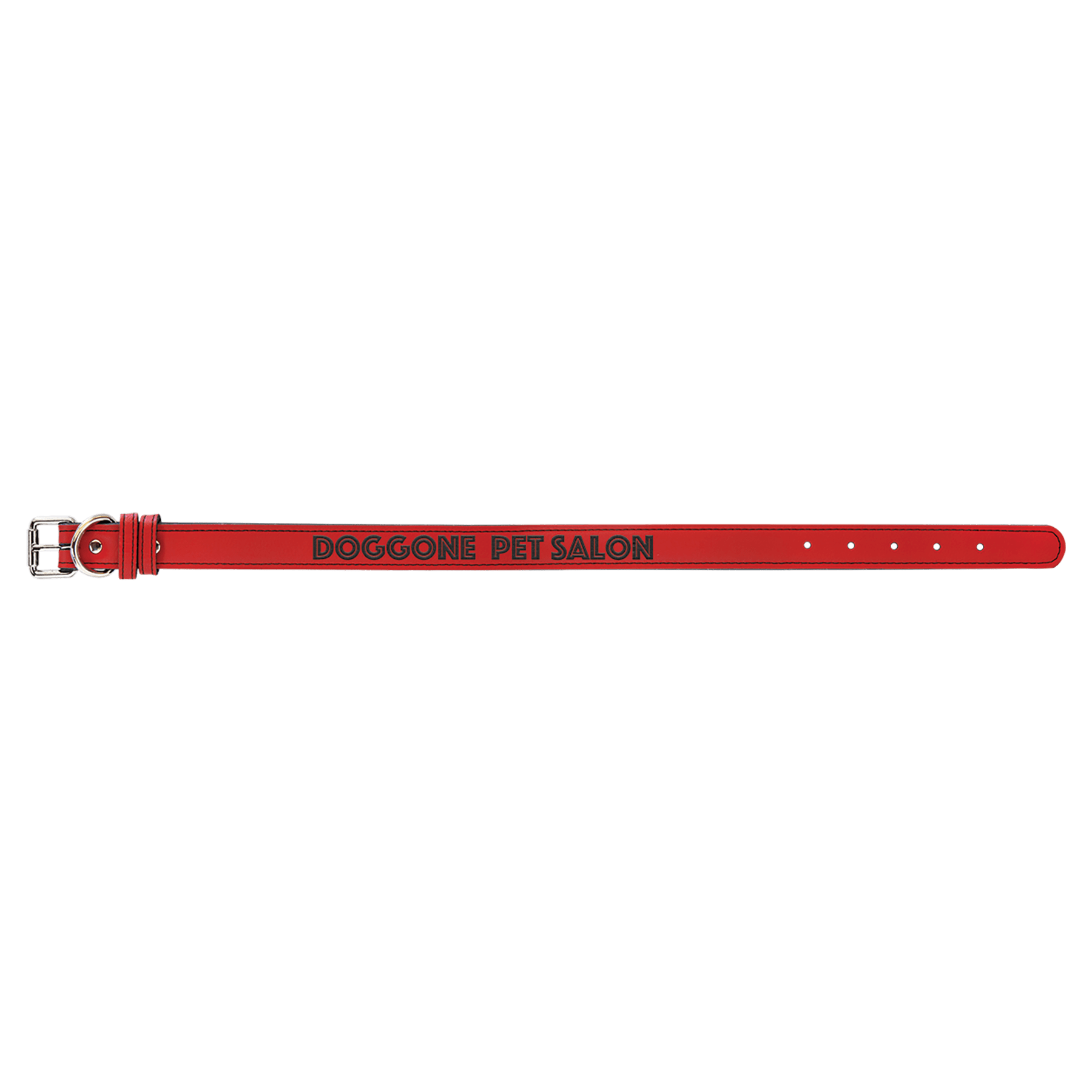 Red Large 23" x 1" Laserable Leatherette Dog Collar
