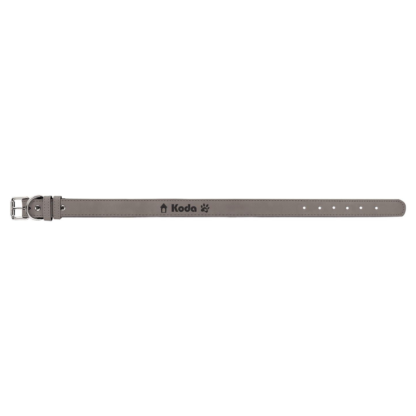 Gray Extra Large 27" x 1 1/4" Laserable Leatherette Dog Collar