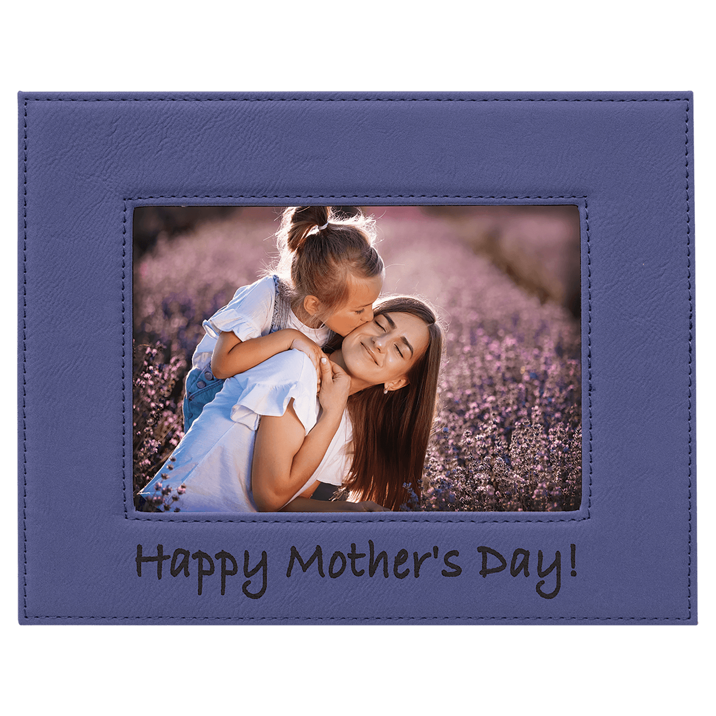 Purple 5" x 7" Laserable Leatherette Photo Frame