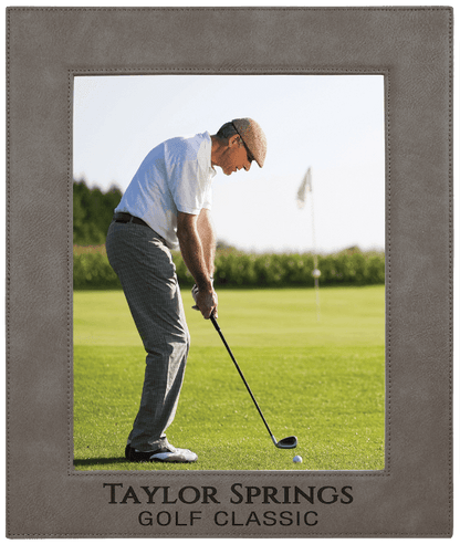 Gray 8" x 10" Laserable Leatherette Photo Frame