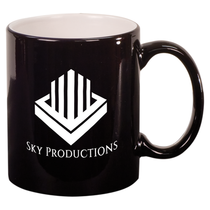 11 oz. Ceramic Laser Engraved Round Mug