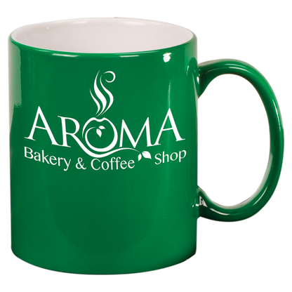 11 oz. Ceramic Laser Engraved Round Mug