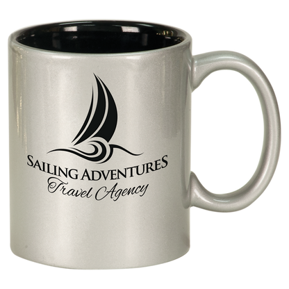 11 oz. Ceramic Laser Engraved Round Mug