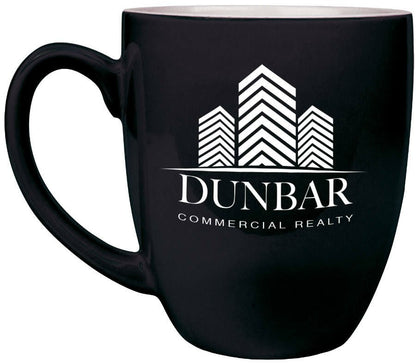 Black 16 oz. Ceramic Bistro LazerMug