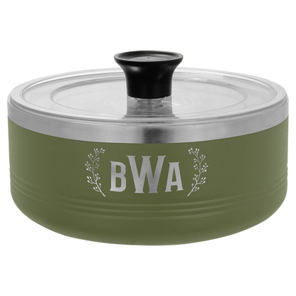 Olive Green Polar Camel 1 1/4 Quart Serving Bowl with Lid