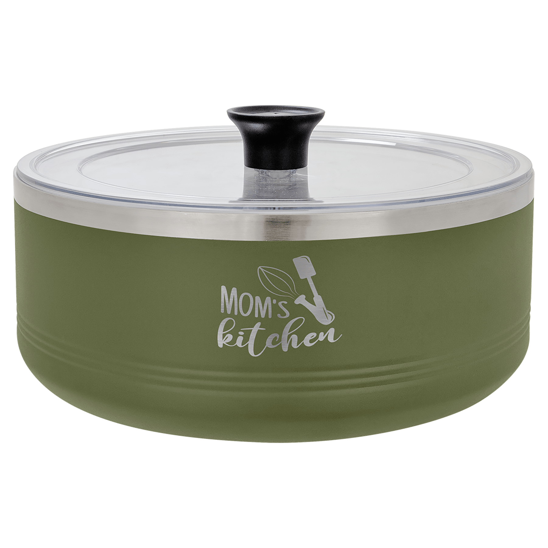 Olive Green Polar Camel 3 Quart Serving Bowl with Lid
