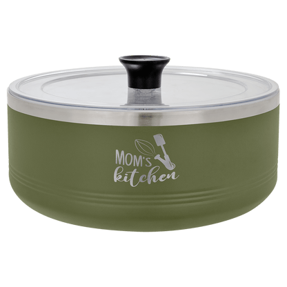 Olive Green Polar Camel 3 Quart Serving Bowl with Lid