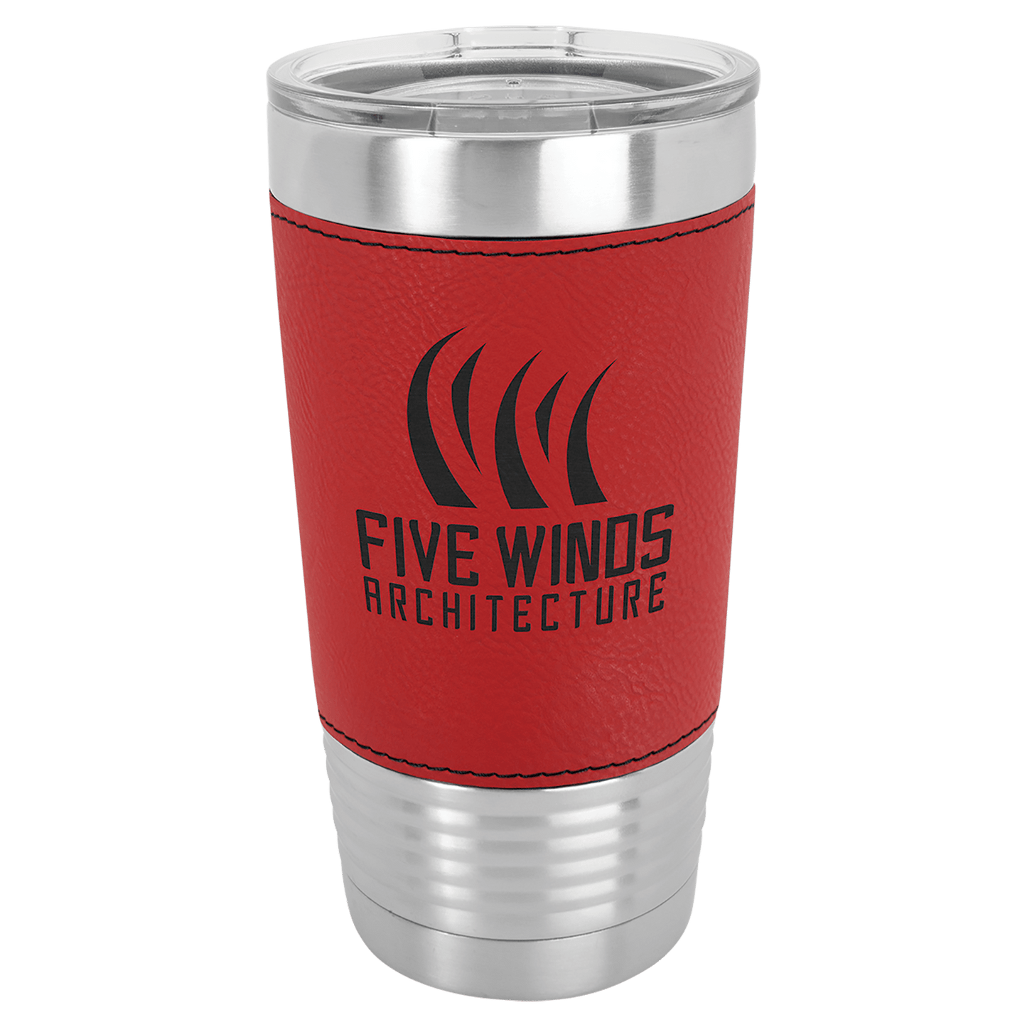 Red Laserable Leatherette Tumbler with Clear Polar Camel 20 oz. Lid