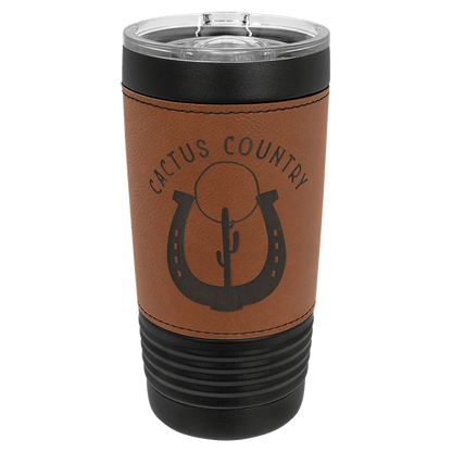 Black Rawhide Polar Camel 20 oz. Leatherette Tumbler with Slider Lid
