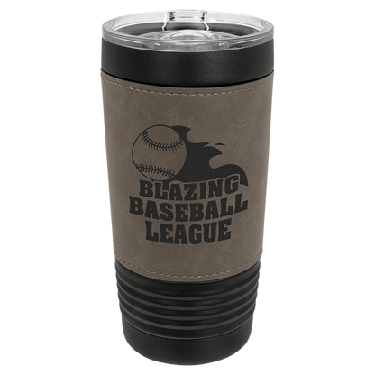 Black Gray Polar Camel 20 oz. Leatherette Tumbler with Slider Lid