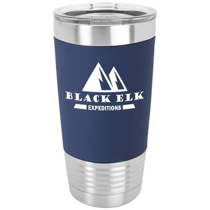 Navy Blue/White Tumbler with Silicone Grip and Clear Polar Camel 20 oz. Lid