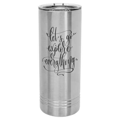 Stainless Steel Polar Camel 22 oz. Skinny Tumbler with Slider Lid