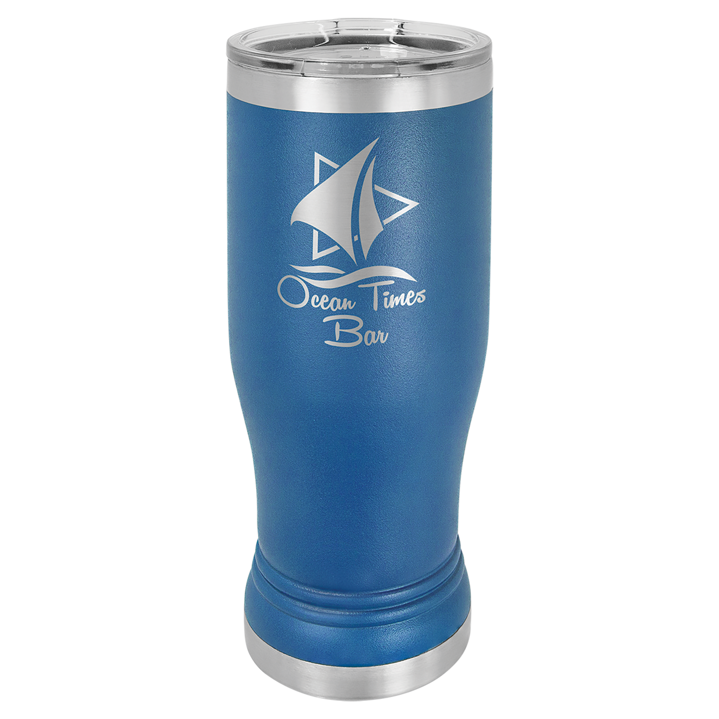 Laser Engraved 14 or 20 oz. Pilsner Tumbler with Clear Lid