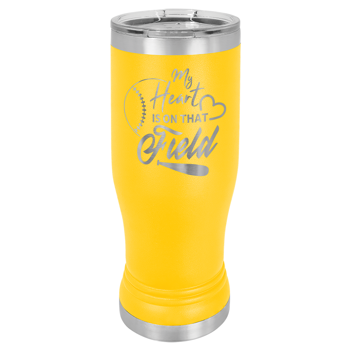 Laser Engraved 14 or 20 oz. Pilsner Tumbler with Clear Lid