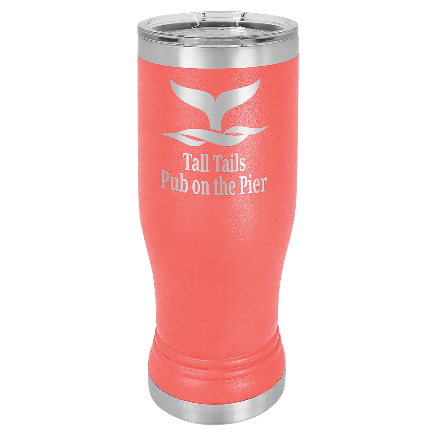 Laser Engraved 14 or 20 oz. Pilsner Tumbler with Clear Lid