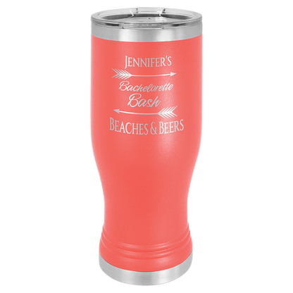Coral 20 oz. Polar Camel Pilsner with Clear Polar Camel Lid