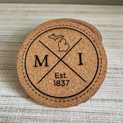 Circle MI X Cork Coaster Set