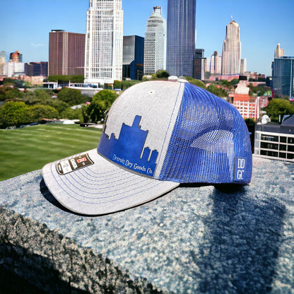 Detroit City Skyline Leatherette Patch Hat