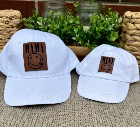 Mama and Mini Matching Leatherette Patch Hat