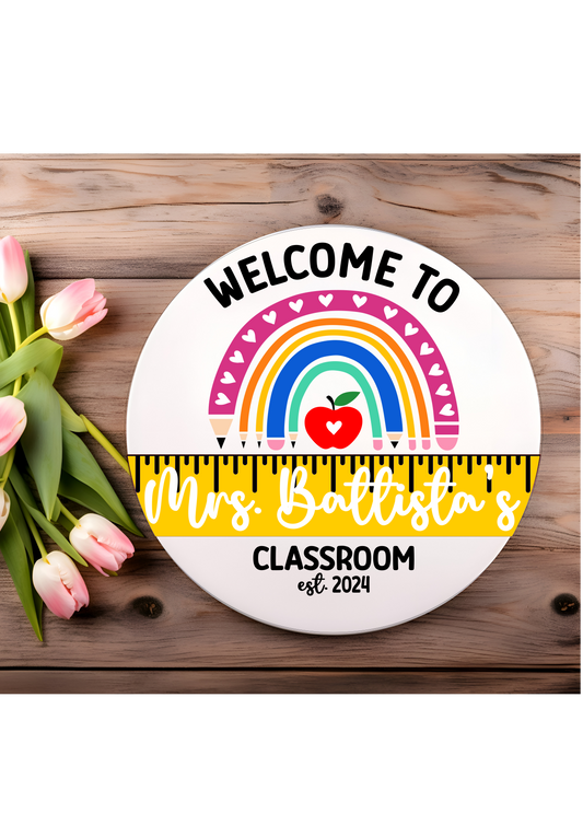 Personalized Welcome to Teacher's Classroom Sign