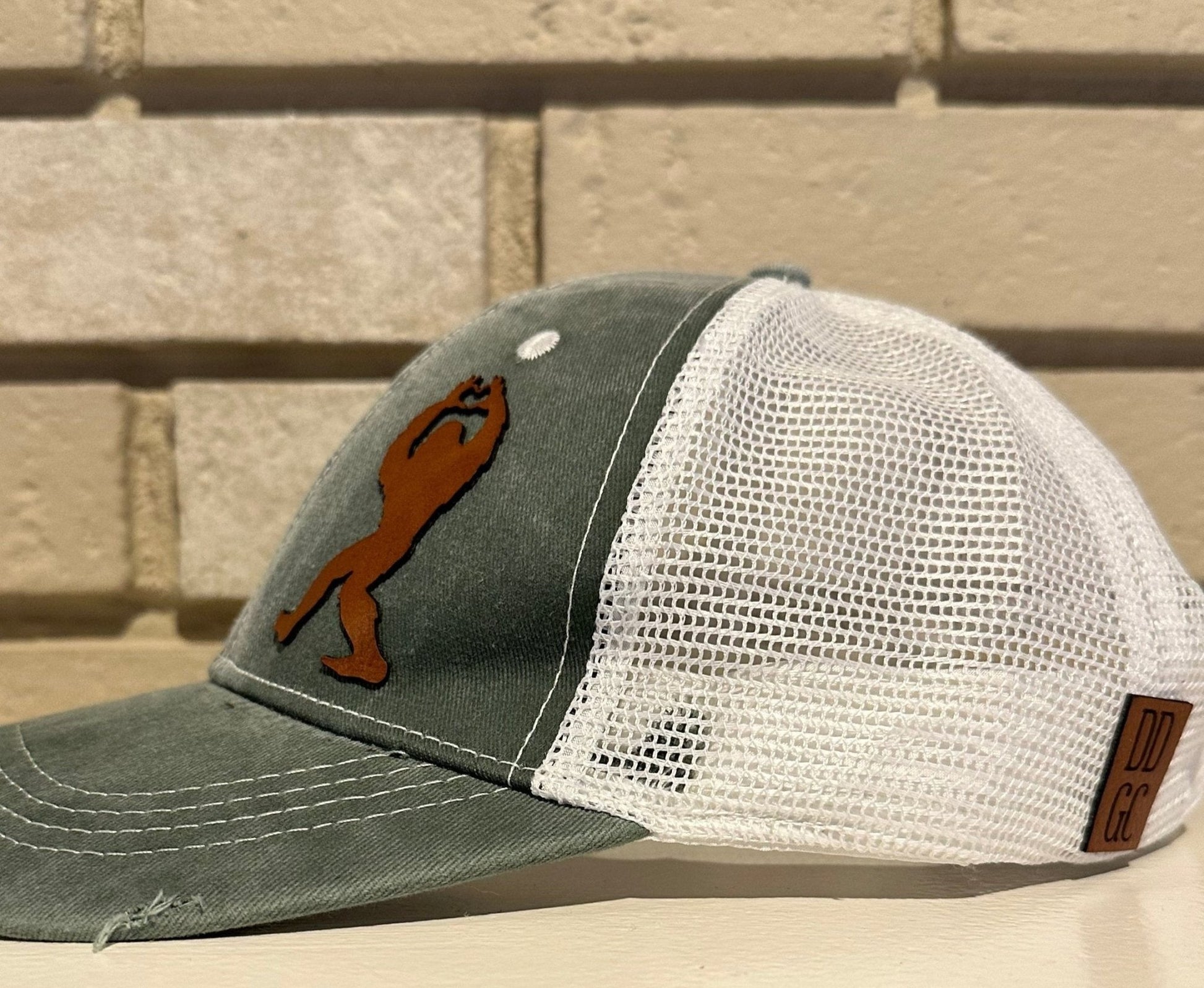 Bigfoot Heart Hands Distressed Trucker Hat - Detroit Dry Goods