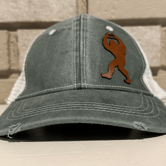 Bigfoot Heart Hands Distressed Trucker Hat - Detroit Dry Goods
