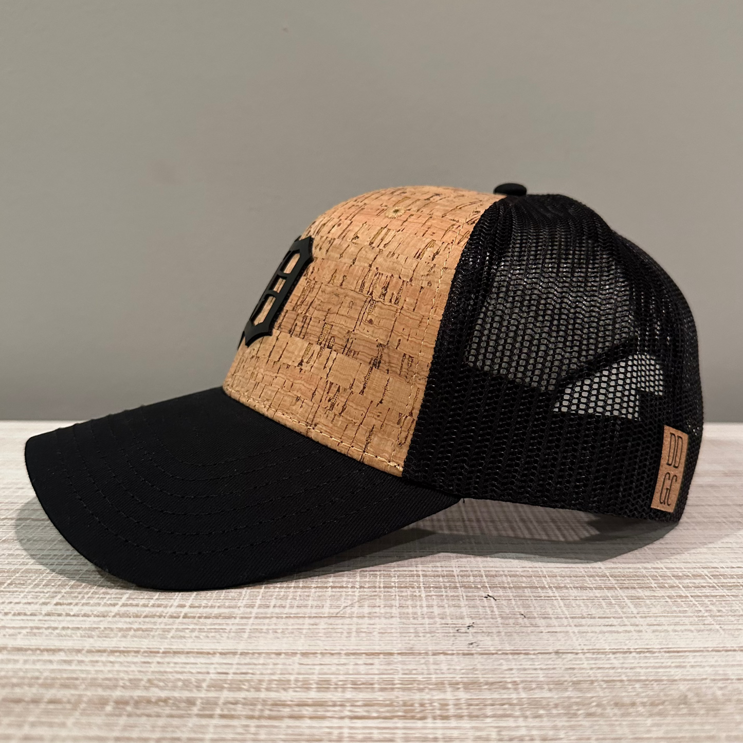 Detroit D Hat - Black and Cork